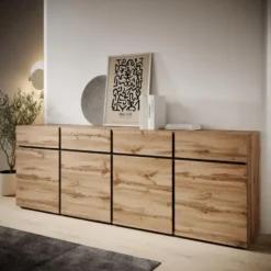 Meubella - Dressoir Cainan - Eiken - 225 cm