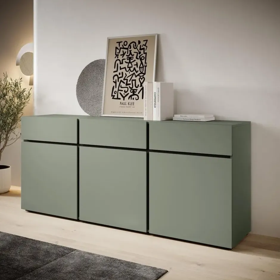 Meubella - Dressoir Cainan - Groen - 180 cm