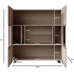 Meubella - Dressoir Calgary - Beige - 100 cm