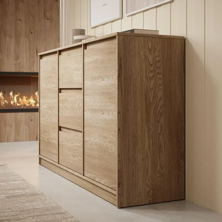 Meubella - Dressoir Cuarto - Eiken - 138 cm