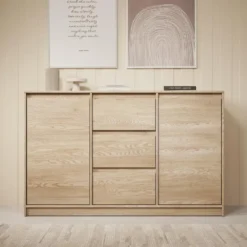Meubella - Dressoir Cuarto - Eiken - 138 cm