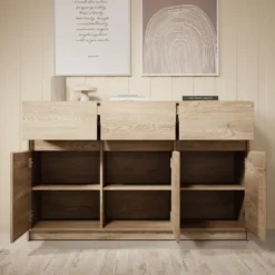 Meubella - Dressoir Cuarto 2 - Eiken - 138 cm