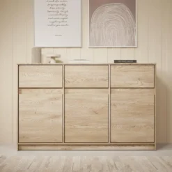 Meubella - Dressoir Cuarto 2 - Eiken - 138 cm