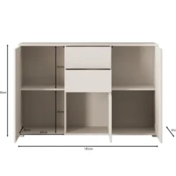 Meubella - Dressoir Gideon - Beige - 141 cm