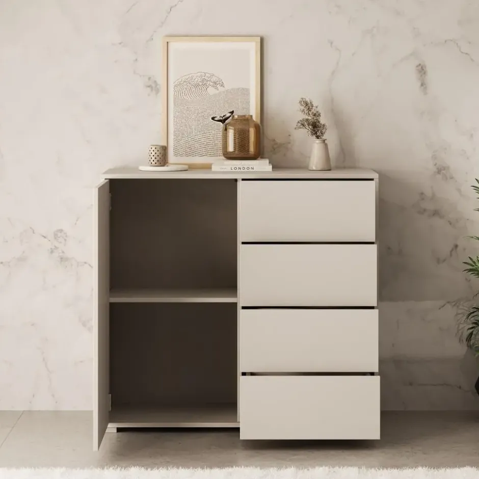 Meubella - Dressoir Gideon - Beige - 100 cm