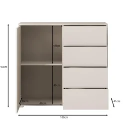 Meubella - Dressoir Gideon - Beige - 100 cm