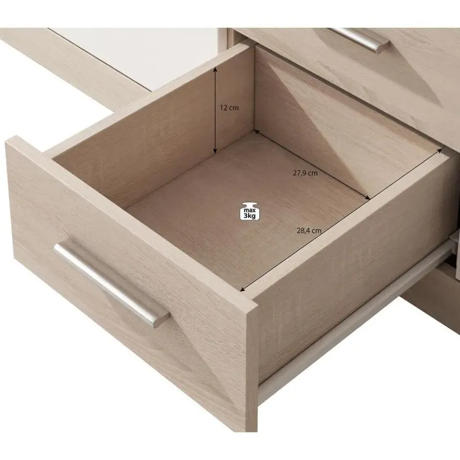 Meubella - Dressoir Lavina - Old wood - Antraciet - 190 cm