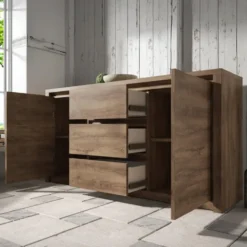 Meubella - Dressoir Monaco - Eiken - 140 cm