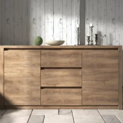 Meubella - Dressoir Monaco - Eiken - 140 cm