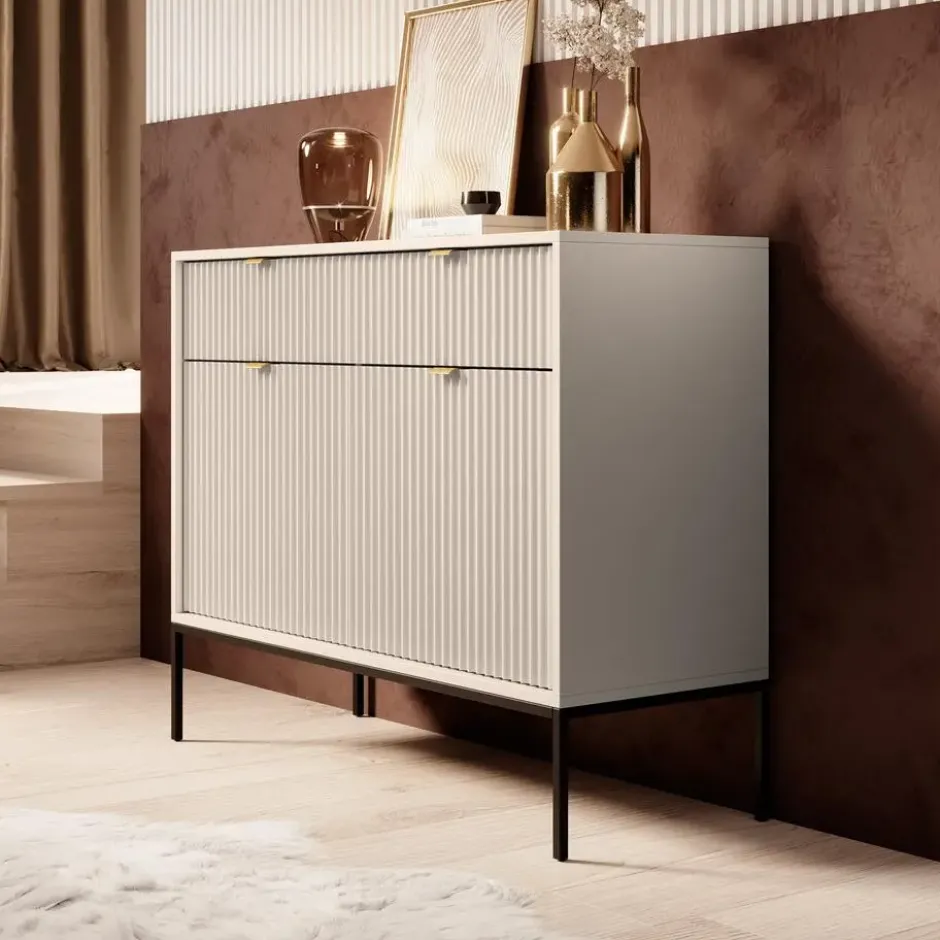 Meubella - Dressoir Navil - Beige - 104 cm