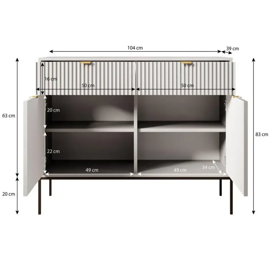 Meubella - Dressoir Navil - Groen - 104 cm