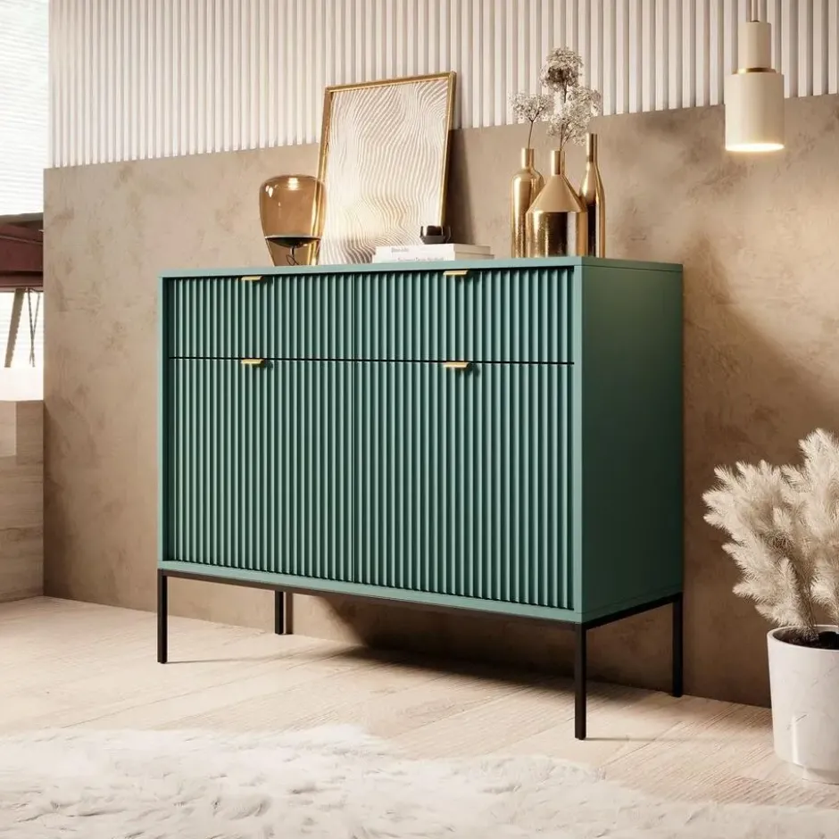 Meubella - Dressoir Navil - Groen - 104 cm