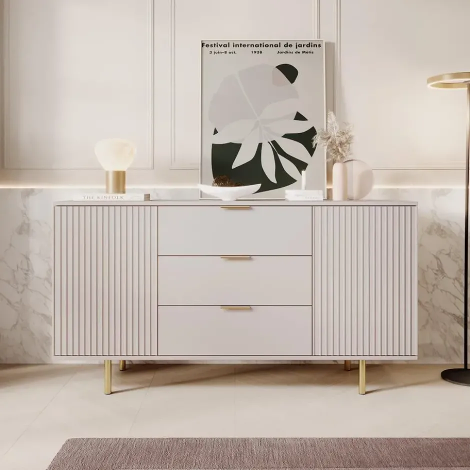 Meubella - Dressoir Nicola - Beige - 150 cm