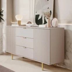 Meubella - Dressoir Nicola - Beige - 150 cm