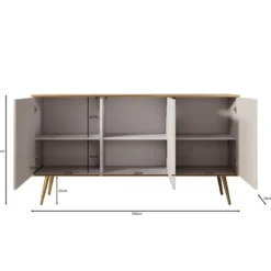 Meubella - Dressoir Orleans - Beige - 160 cm