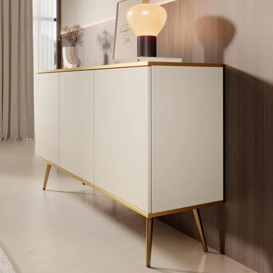 Meubella - Dressoir Orleans - Beige - 160 cm