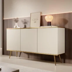 Meubella - Dressoir Orleans - Beige - 160 cm