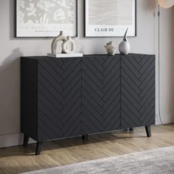 Meubella - Dressoir Pulse 3 - Zwart - 120 cm
