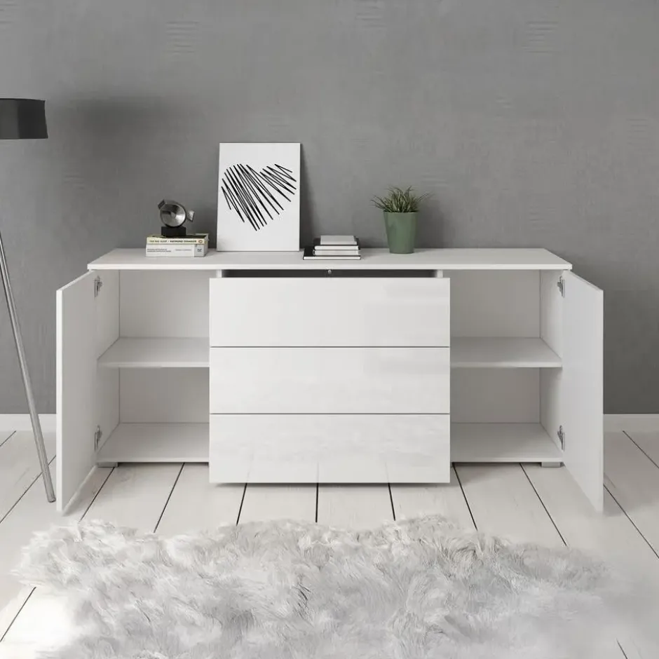 Meubella - Dressoir Pure - Wit - 150 cm