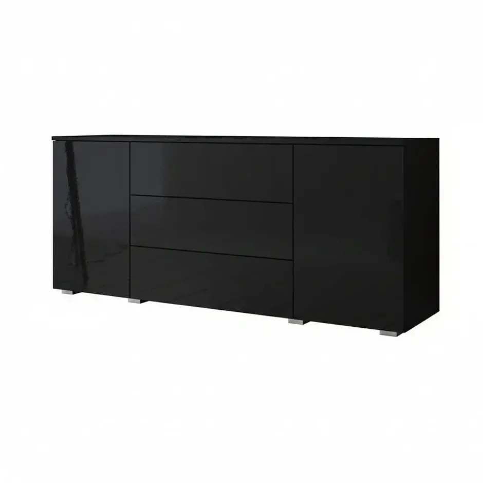 Meubella - Dressoir Pure - Zwart - 150 cm