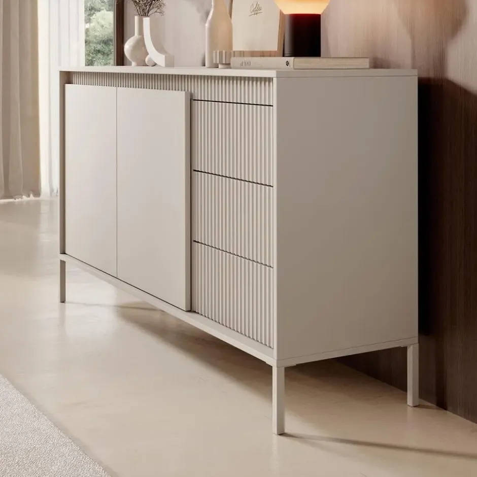 Meubella - Dressoir Saran - Beige - 153 cm