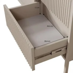 Meubella - Dressoir Saran - Mat zwart - 153 cm