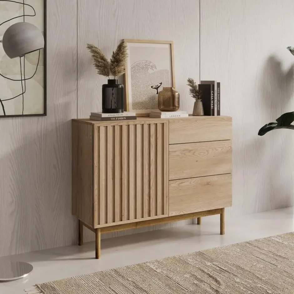 Meubella - Dressoir Storm - Eiken - 106 cm - Met lades