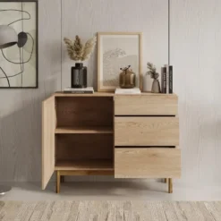 Meubella - Dressoir Storm - Eiken - 106 cm - Met lades