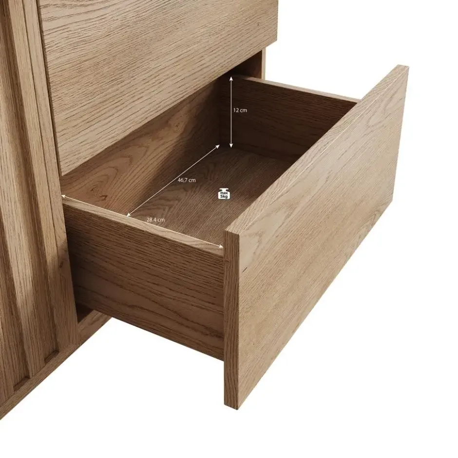Meubella - Dressoir Storm - Eiken - 159 cm