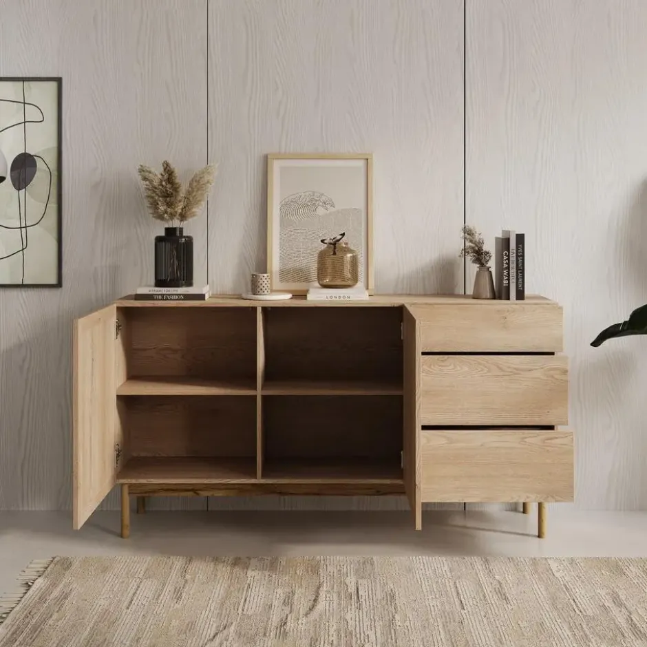 Meubella - Dressoir Storm - Eiken - 159 cm