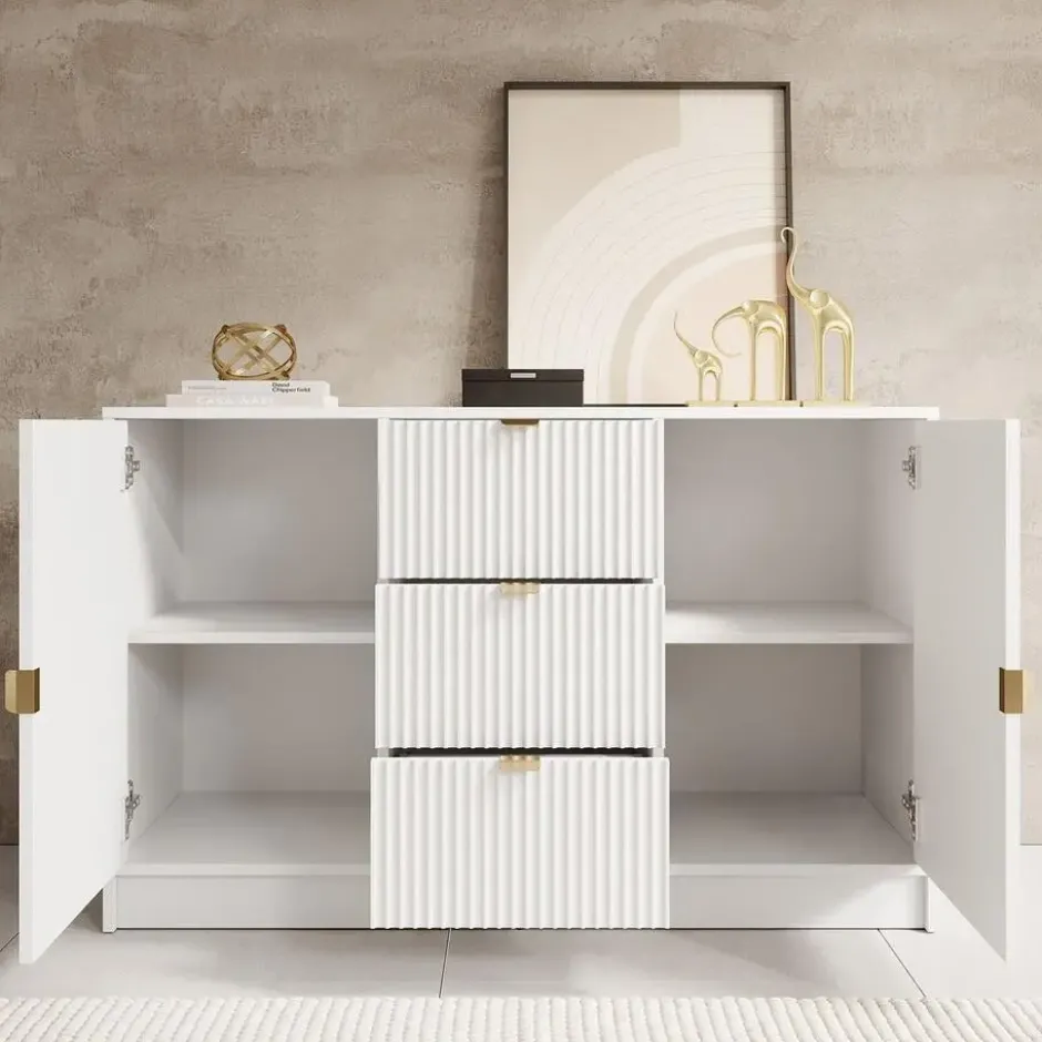 Meubella - Dressoir Tavares - Wit - 118 cm