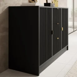 Meubella - Dressoir Tavares - Zwart - 118 cm
