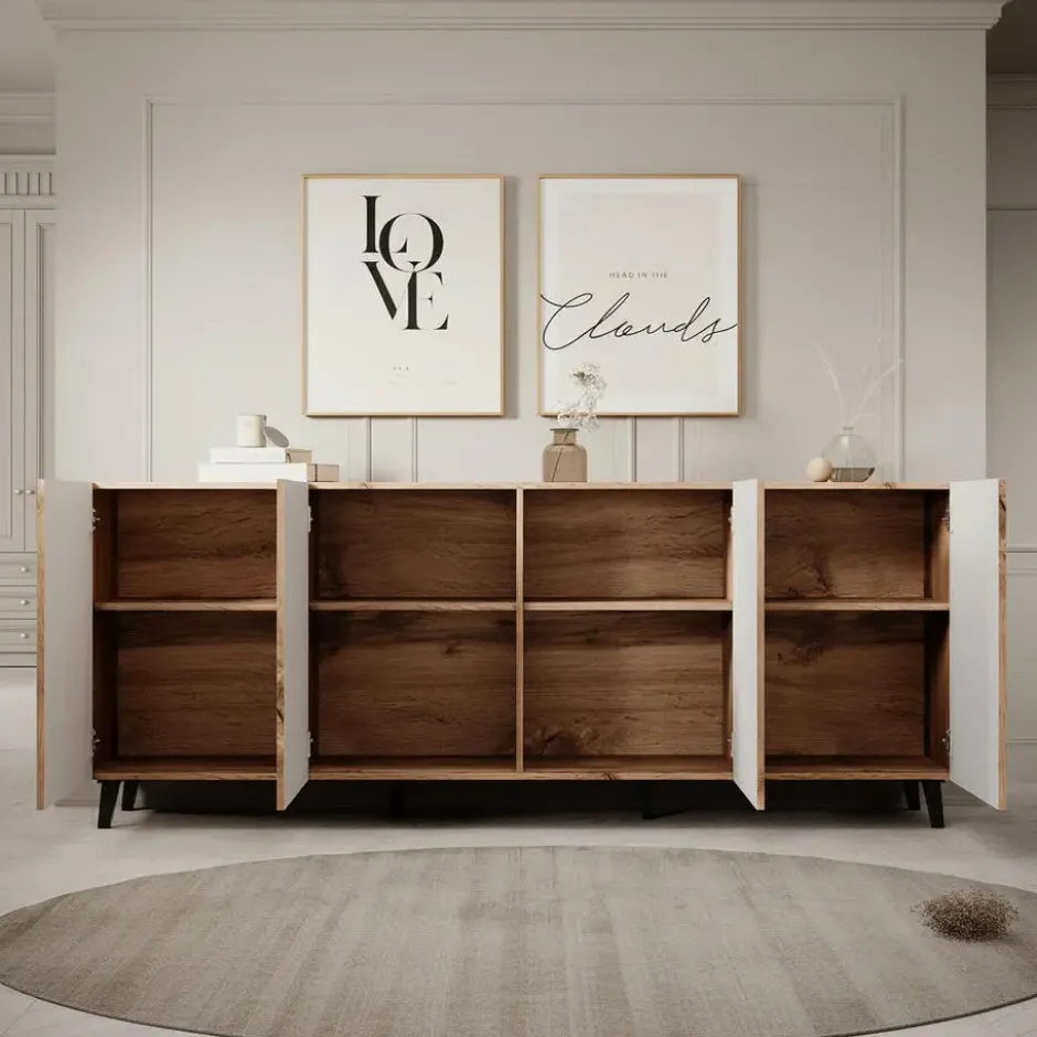 Meubella - Dressoir Vintar - Eiken - 200 cm