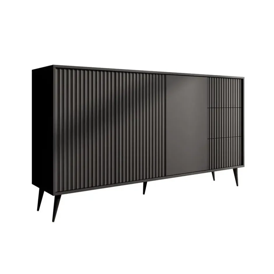 Meubella - Dressoir Winq - Antraciet - 180 cm