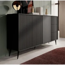 Meubella - Dressoir Winq - Antraciet - 180 cm