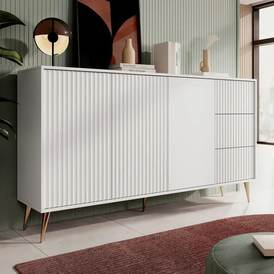Meubella - Dressoir Winq - Wit - 180 cm