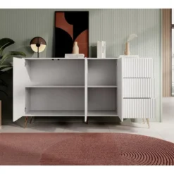Meubella - Dressoir Winq - Wit - 180 cm