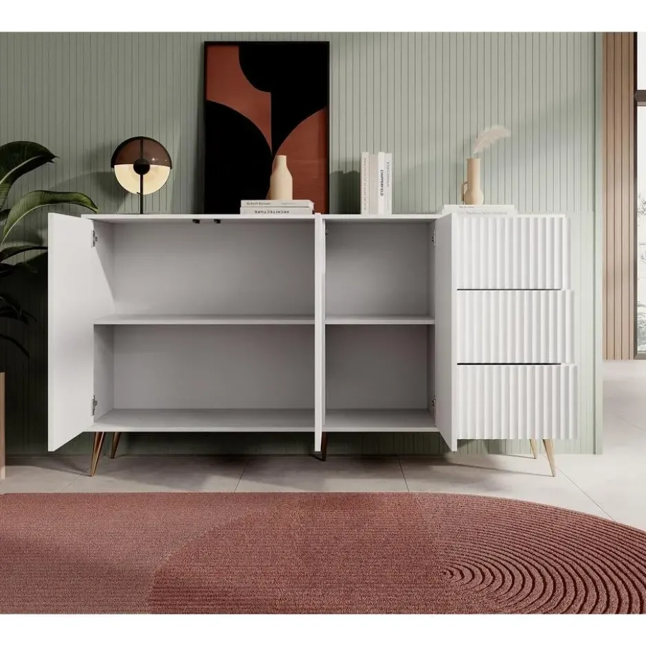 Meubella - Dressoir Winq - Wit - 180 cm