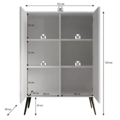 Meubella - Dressoir Zakari - Beige - 103 cm