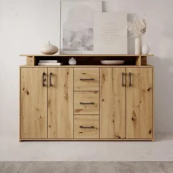Meubella - Duna - Dressoir - Eikenpatroon - 139x34x90 cm
