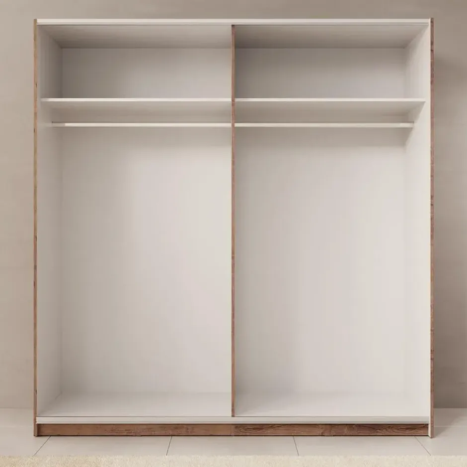 Meubella - Duvano - Kledingkast 2 schuifdeuren - Eiken - 200x61x210 cm
