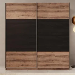 Meubella - Duvano - Kledingkast 2 schuifdeuren - Eiken - 200x61x210 cm