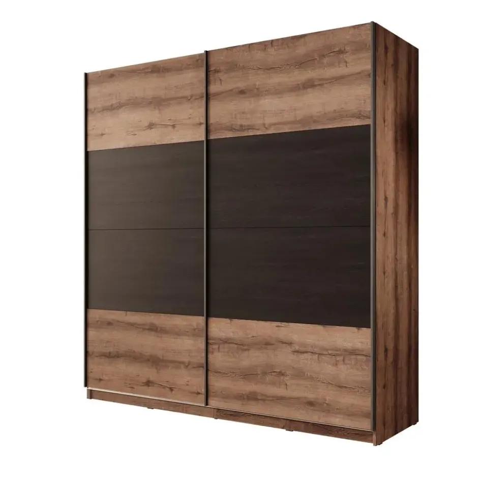 Meubella - Duvano - Kledingkast 2 schuifdeuren - Eiken - 200x61x210 cm