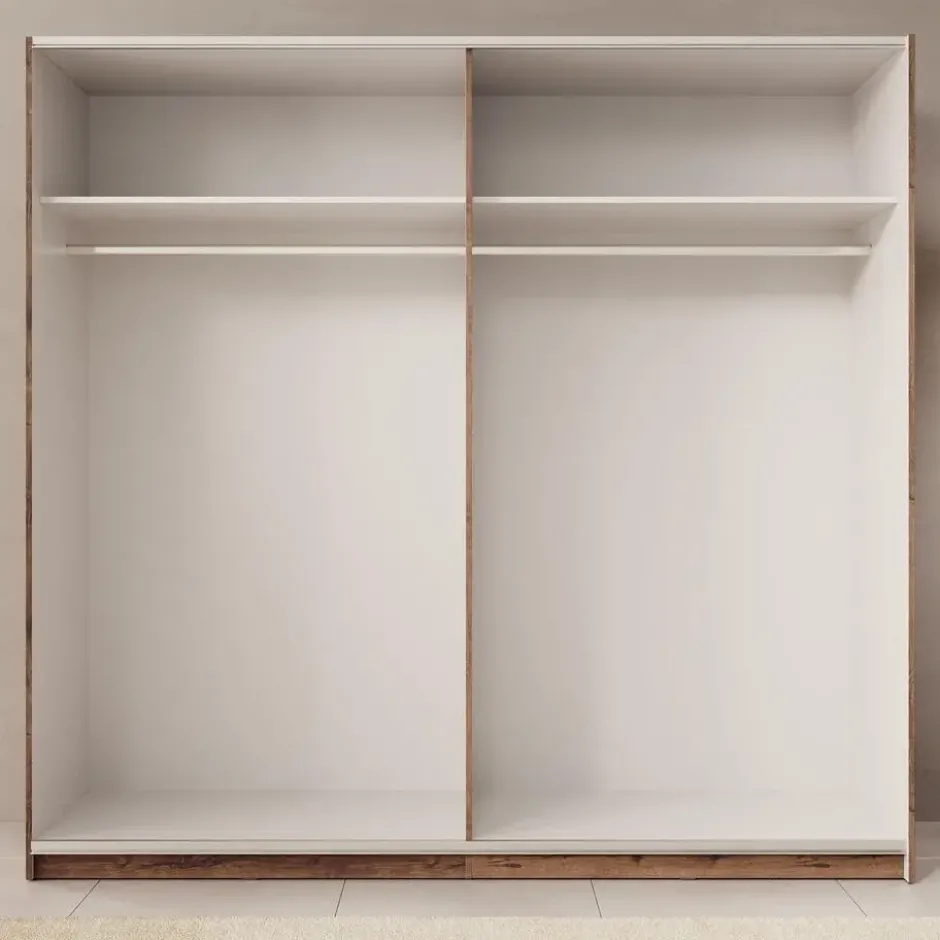 Meubella - Duvano - Kledingkast 2 schuifdeuren - Eiken - 220x61x210 cm
