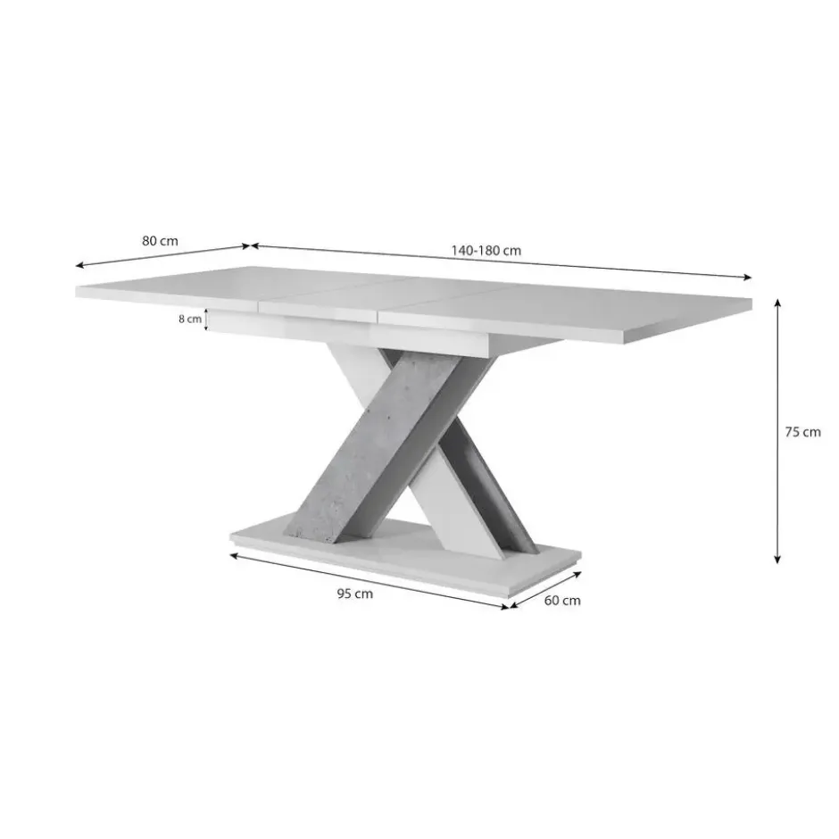 Meubella - Eetkamertafel Bari - Zwart marmerlook 180cm - Uitschuifbaar