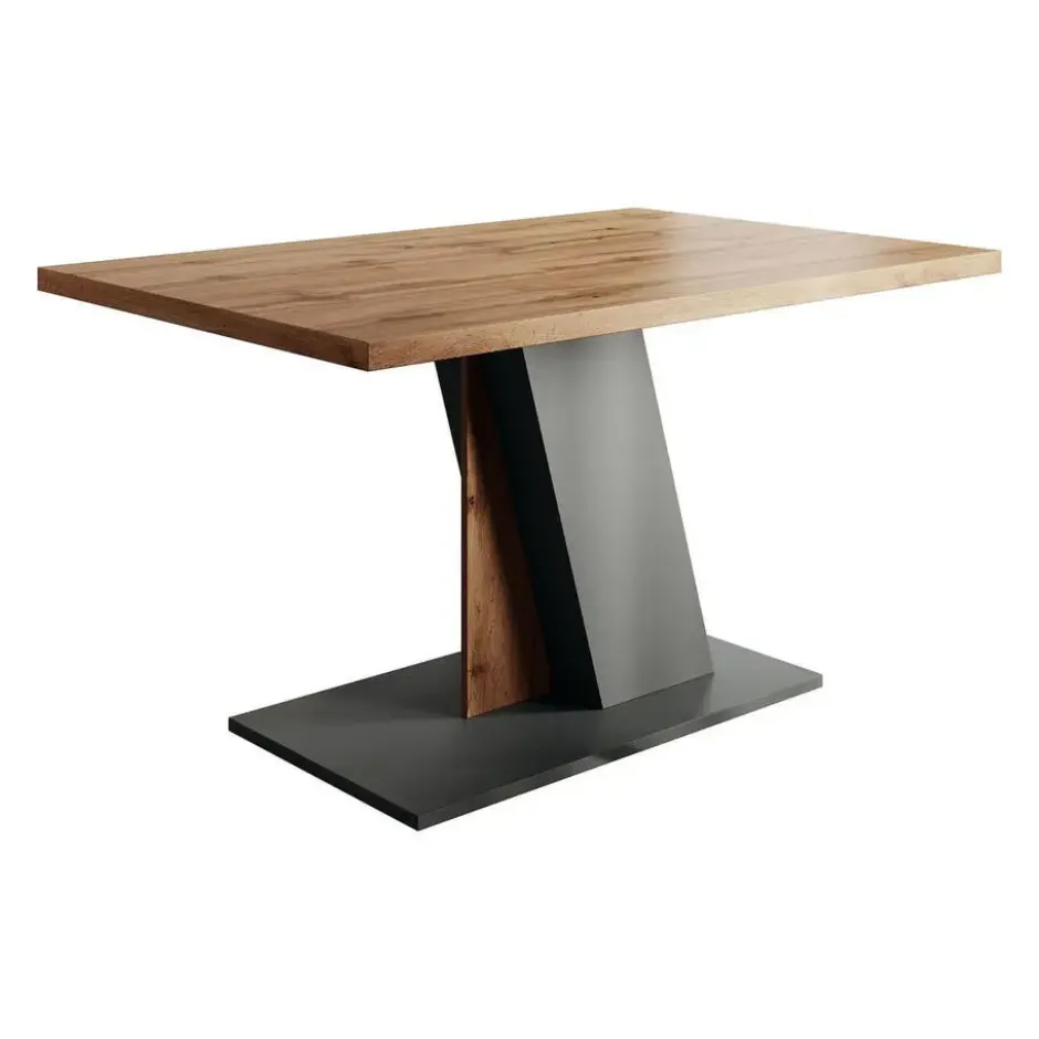 Meubella - Eetkamertafel Brand - Eiken - Grijs - 138 cm