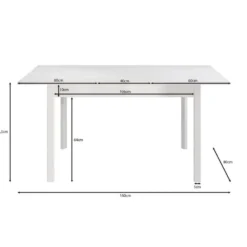 Meubella - Eetkamertafel Steve - Eiken - 160 cm - Uitschuifbaar