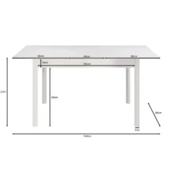 Meubella - Eetkamertafel Steve - Wit - 160 cm - Uitschuifbaar