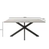 Meubella - Eetkamertafel Wabe - Zwart marmerlook - 160 cm