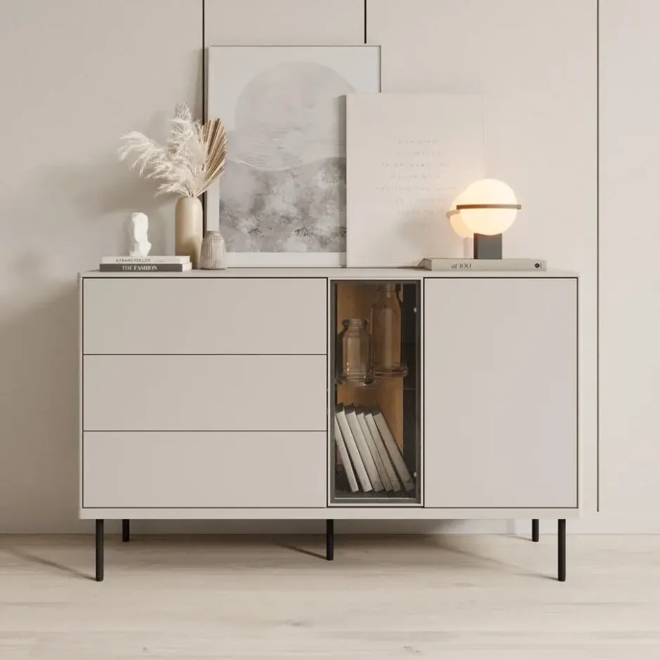 Meubella - Estrella - Dressoir - Beige - 134x41x83 cm